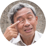 老年男患者眼臉痙攣為角膜炎症狀表現