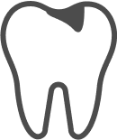 牙齒出現牙洞
或凹陷