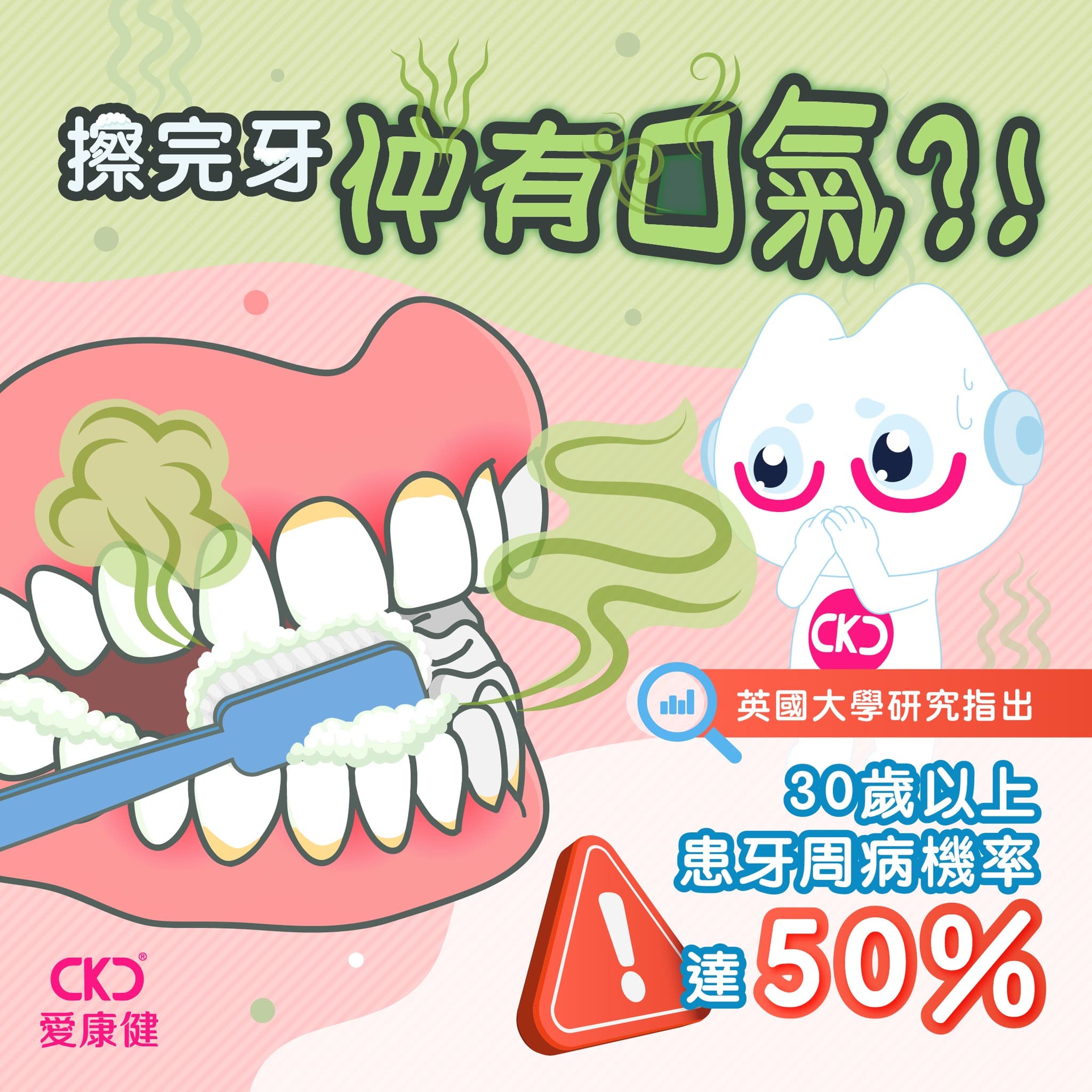 擦完牙仲有口氣